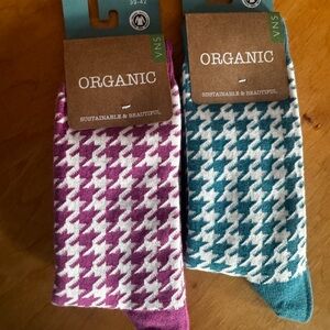 Organic Cotton 🌱Houndstooth Socks - 🧦 women’s shoe size 6-9
